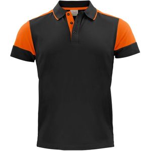 Printer Polo Prime Heren Zwart/Oranje maat L