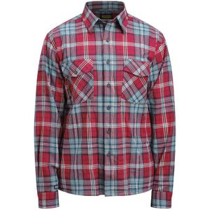 Jobman 5138 Flannel Shirt Heren Rood/Blauw maat M