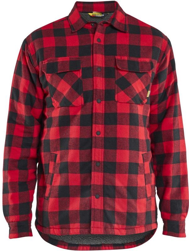 Blåkläder 4704-1168 Gevoerd overhemd flanel Rood/Zwart maat 4XL