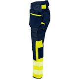 Projob 6543 Dames Signalisatie Stretchbroek En Iso 20471 Klasse 1 Dames Geel/Marine maat C34