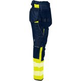 Projob 6543 Dames Signalisatie Stretchbroek En Iso 20471 Klasse 1 Dames Geel/Marine maat C34