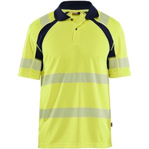 Blåkläder 3595-1013 UV-Poloshirt High Vis High Vis Geel/Marineblauw maat 4XL