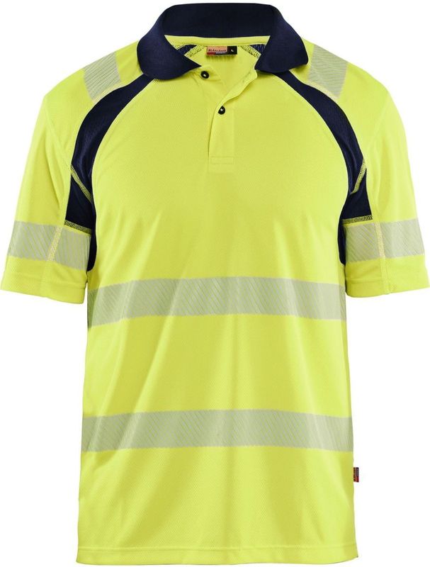Blåkläder 3595-1013 UV-Poloshirt High Vis High Vis Geel/Marineblauw maat 4XL