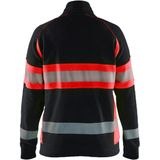 Blåkläder 3505-1158 Dames sweater High Vis Zwart/High Vis Rood