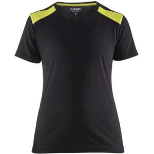 Blåkläder 3479-1042 Dames T-shirt Zwart/High Vis Geel