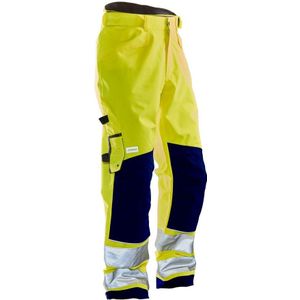Jobman 2263 Hi-Vis Shell Trousers Geel/Navy