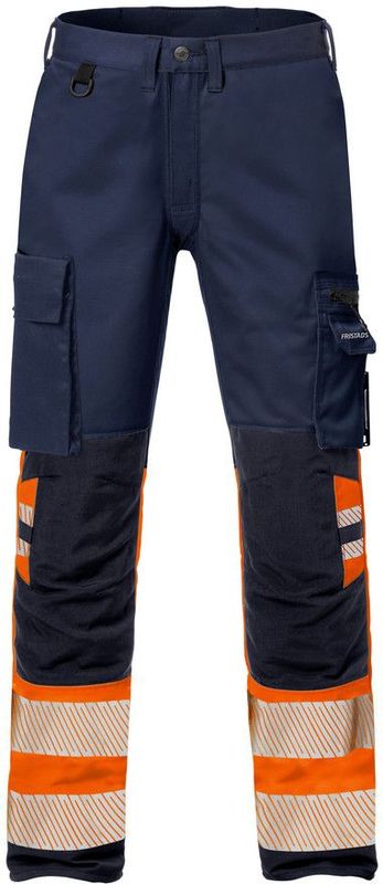 Fristads High vis broek stretch klasse 1 2705 PLU Hi-Vis oranje/marineblauw maat D92