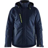 Blåkläder 4408-1917 Dames Lichtgewicht gevoerde winterjas 4-weg stretch Donker marineblauw/High vis geel maat L