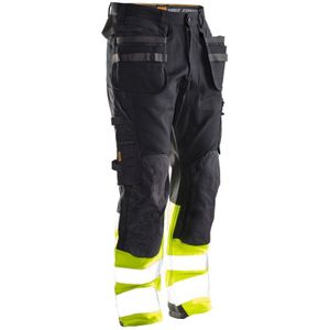 Jobman 2134 Hi-Vis Stretch Trousers Core Hp Zwart/Geel