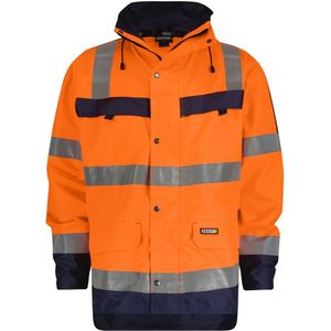 Dassy Atlantis Hogezichtbaarheidsparka Fluo-Oranje/Marineblauw