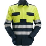 Snickers 8563 ProtecWork Lasshirt met Lange Mouwen High-Vis Klasse 1 Marineblauw/High-Vis Geel maat XS