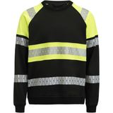 Jobman 5224 Sweatshirt Hi-Vis Heren Zwart/Geel maat L
