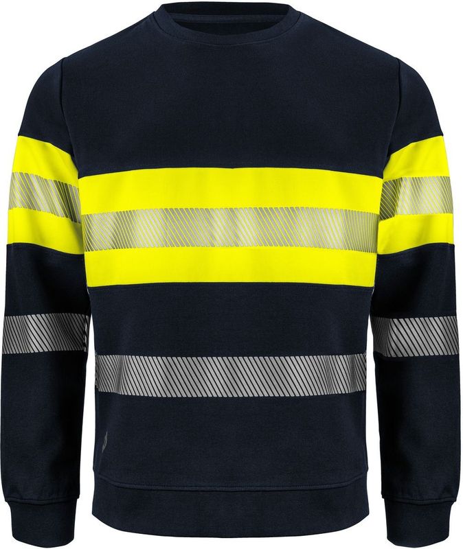 Projob - 6129 - Signalisatiesweater - Geel/Marine - ISO 20471 Klasse 1