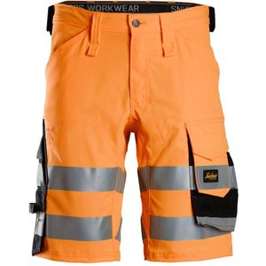 Snickers 6136 High-Vis Klasse 1 Stretch Korte Werkbroek High-Vis Oranje/Zwart maat 048