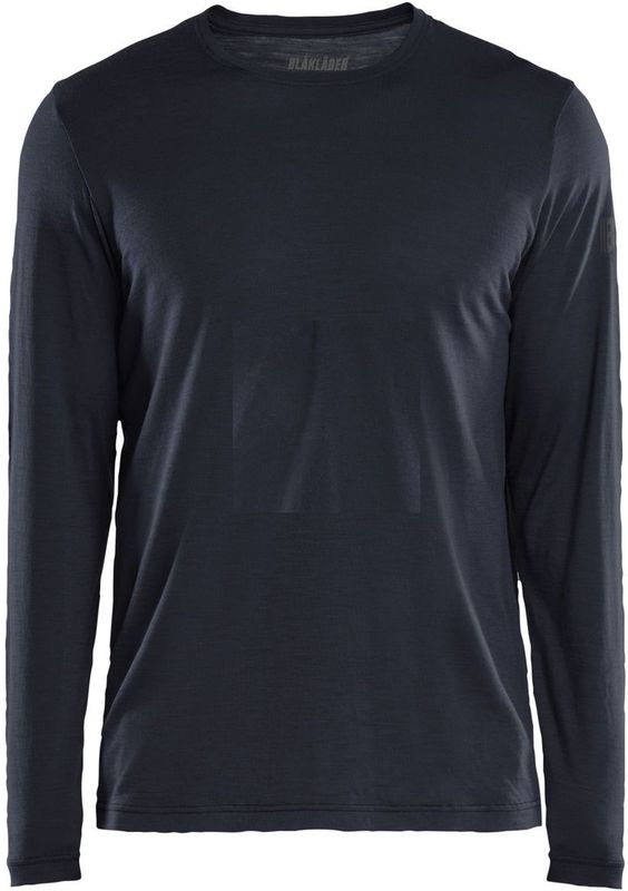 Blåkläder 3538-1743 T-shirt lange mouw merinowol Donker marineblauw maat 4XL