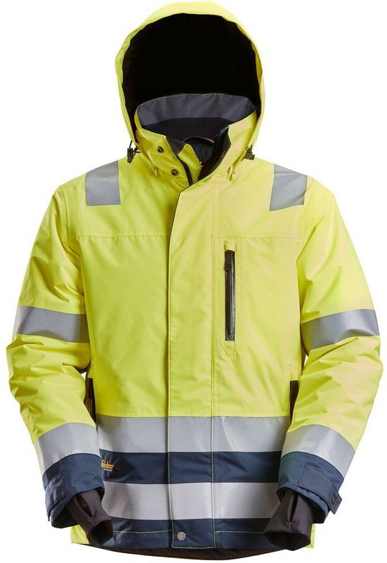 Snickers 1132 High-Vis Waterproof 37.5® Isolerend Jack Klasse 3 High-Vis Geel/Marineblauw maat S