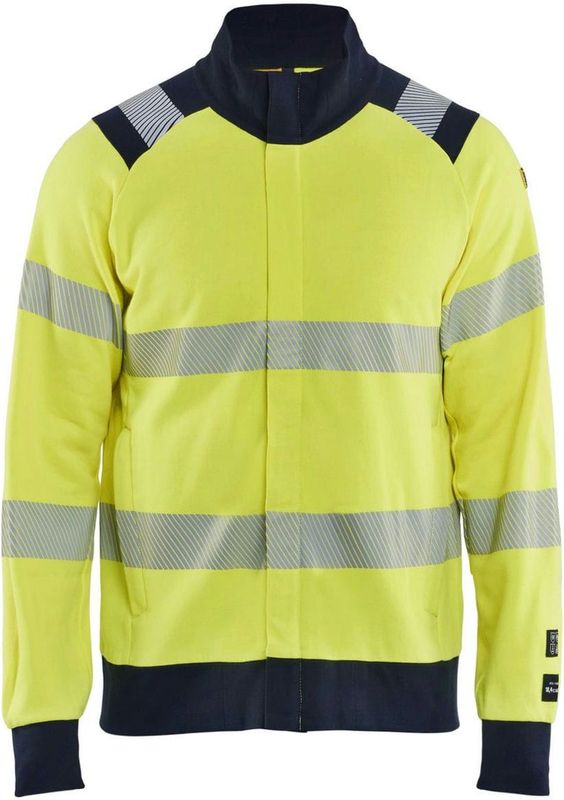 Blåkläder 3461-1762 Multinorm Sweatshirt met rits High Vis Geel/Marineblauw maat XXXL