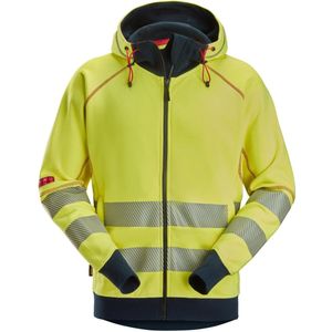 Snickers 2866 ProtecWork Arc Full Zip Hoodie Hoge Zichtbaarheid Klasse 3 High-Vis Geel/Marineblauw maat XS