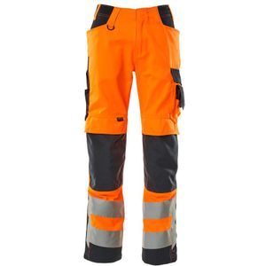 Mascot Safe Supreme Broek met kniezakken 20879-236 - hi-vis oranje/donkermarine