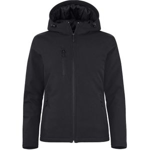 Clique Padded Hoody Softshell Dames Zwart