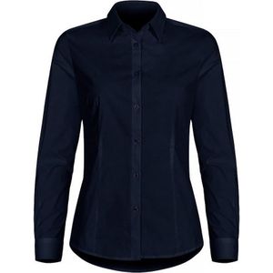 Clique Stretch Dames Overhemd Donker Marineblauw