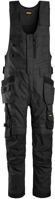 Snickers 6014 AllroundWork Canvas Stretch One-Piece Werkbroek met Holsterzakken Zwart maat 044