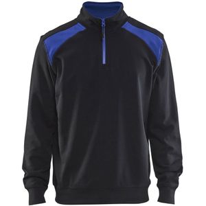 Blåkläder 3353-1158 Sweater halve rits Zwart/Korenlblauw