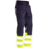 Jobman 2314 Hi-Vis Service Trousers Navy/Geel maat C54