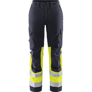 Fristads Flamestat high vis stretch broek dames klasse 1 2170 ATHF Hi-Vis Geel/Marineblauw maat 34