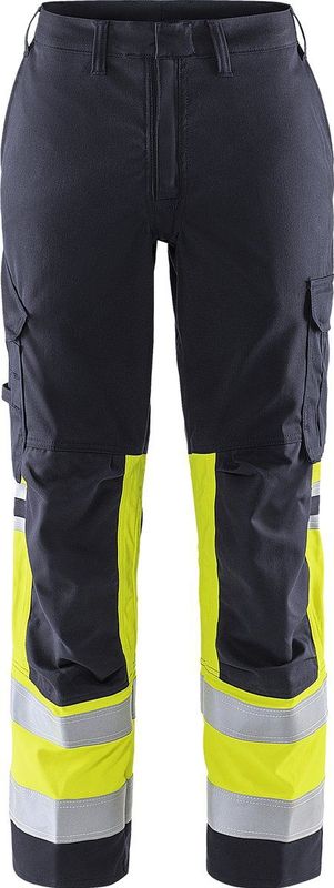 Fristads Flamestat high vis stretch broek dames klasse 1 2170 ATHF Hi-Vis Geel/Marineblauw maat 34