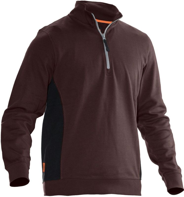 Jobman 5401 Halfzip Sweatshirt 65540120 - Bruin/Zwart