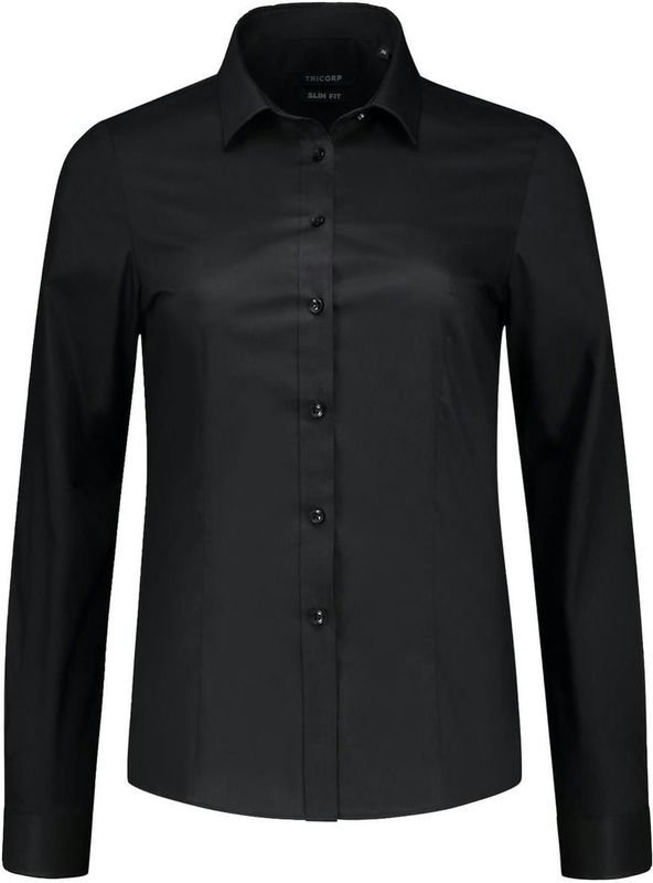 Tricorp 705016 Blouse Stretch Fitted Zwart maat 44