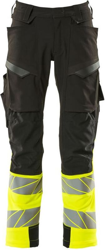 Mascot 19179-511 Broek met kniezakken Zwart/Hi-Vis Geel maat 76C49