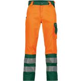 Dassy - Lancaster - Hogezichtbaarheidsbroek - Fluo-Oranje/Flessengroen - 245 gram