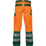 Dassy - Lancaster - Hogezichtbaarheidsbroek - Fluo-Oranje/Flessengroen - 245 gram