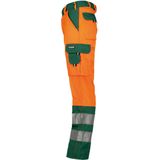 Dassy - Lancaster - Hogezichtbaarheidsbroek - Fluo-Oranje/Flessengroen - 245 gram