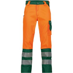 Dassy - Lancaster - Hogezichtbaarheidsbroek - Fluo-Oranje/Flessengroen - 245 gram
