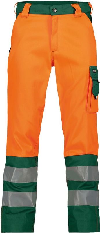 Dassy - Lancaster - Hogezichtbaarheidsbroek - Fluo-Oranje/Flessengroen - 245 gram