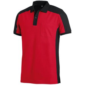 FHB Konrad Poloshirt tweekleurig Rood-Zwart