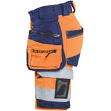 Blåkläder 7020-1648 Dames High Vis short 4-weg stretch High Vis Oranje/Marineblauw maat C34
