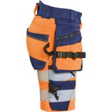 Blåkläder 7020-1648 Dames High Vis short 4-weg stretch High Vis Oranje/Marineblauw maat C34