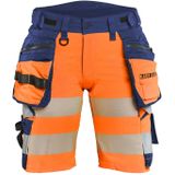 Blåkläder 7020-1648 Dames High Vis short 4-weg stretch High Vis Oranje/Marineblauw maat C34