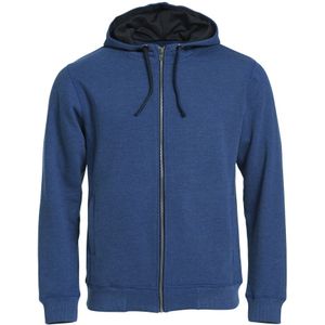 Clique Classic Hoody FZ Blauw Melange maat XL