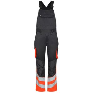 F. Engel 3547 Safety Light Bib Overall Repreve Anthracite/Orange maat 70