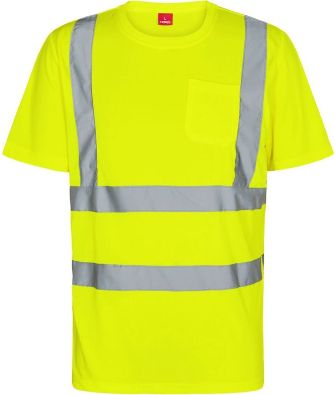 Engel - Safety T-shirt - Hi-vis Yellow - Met Borstzak - EN ISO 20471 Klasse 2