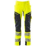 Mascot 19279-510 Broek met kniezakken Hi-Vis Geel/Donkermarine maat 82C62