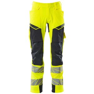 Mascot Accelerate Safe Broek met kniezakken 19279-510 - hi-vis geel/donkermarine