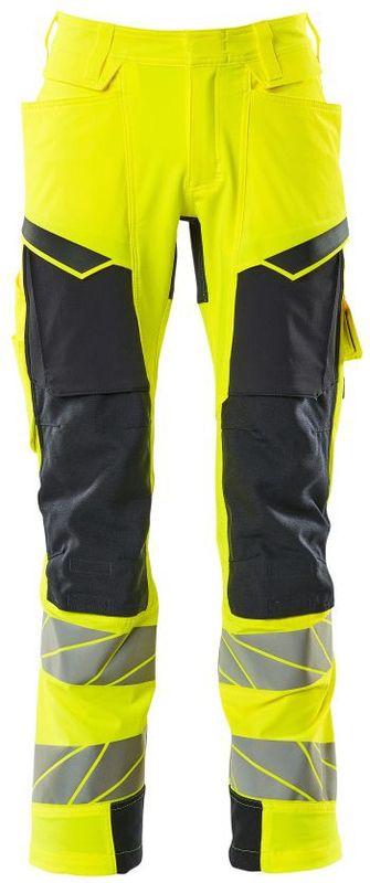 Mascot Accelerate Safe Broek met kniezakken 19279-510 - hi-vis geel/donkermarine