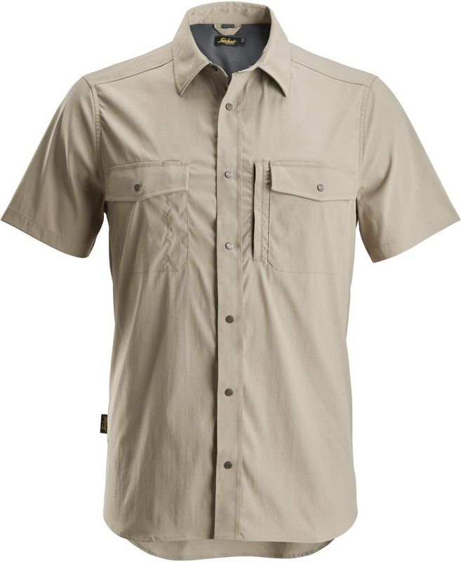 Snickers 8520 Shirt met Korte Mouwen Khaki maat XS