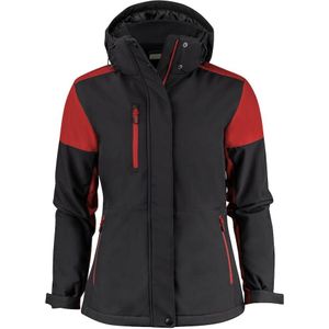 Printer Padded Softshell Prime Lady Dames Zwart/Rood maat XXL